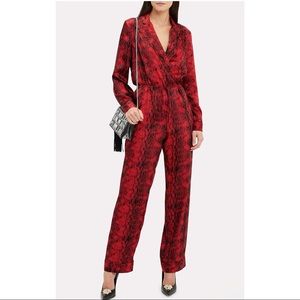 Ronny Kobo Whitney Red & Black Snakeskin jumpsuit NWOT